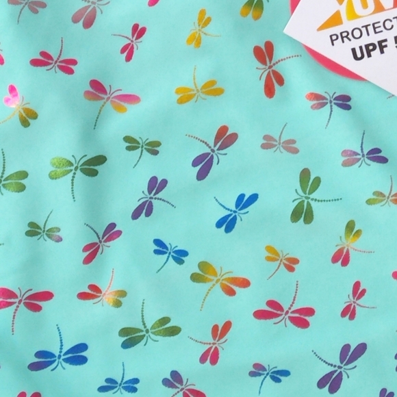 NWT Dolphin Love Foil Print Dragonfly UPF 50+ Protection One Piece Swimsuit - Picture 3 of 6